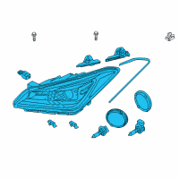 OEM Hyundai Genesis Headlamp Assembly, Left Diagram - 92101-B1010