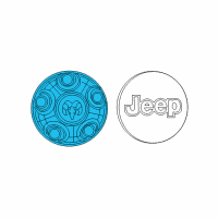 OEM 2018 Jeep Wrangler JK Wheel Center Cap Diagram - 1AH90S4AAD