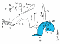 OEM 2020 Cadillac CT4 Fender Liner Diagram - 84649707