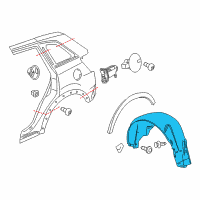 OEM Saturn Vue Wheelhouse Liner Diagram - 22890044