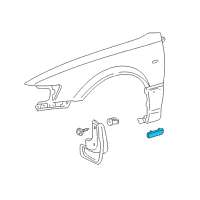 OEM 2002 Toyota Solara Body Side Molding Diagram - 75623-06040-B1