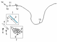 OEM 2022 Hyundai Tucson Rubber Assembly-RR WIPER Blade Diagram - 98851-H9000