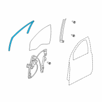 OEM 2009 Pontiac G8 Weatherstrip-Front Side Door Window Diagram - 92205208