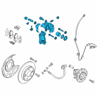 OEM Kia Rear Brake Caliper Kit, Left Diagram - 58310B2A00