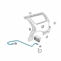 OEM 1998 Toyota 4Runner Cable Sub-Assy, Fuel Lid Lock Control Diagram - 77035-35090