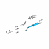 OEM Acura MDX Muffler Set, Exhaust Diagram - 18030-S3V-A02