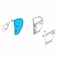 OEM 2008 Honda Civic Weatherstrip, L. RR. Door Diagram - 72850-SNE-A01