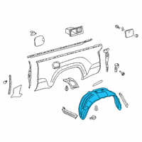 OEM 2022 Toyota Tacoma Wheelhouse Liner Diagram - 65638-04070