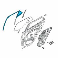 OEM 2021 Hyundai Venue Run-RR Dr Window Glass, RH Diagram - 83541-K2000