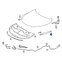 OEM 2019 Lexus RX450hL Bracket, Hood Support Diagram - 53482-0E010