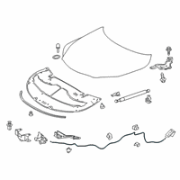 OEM 2016 Lexus RX450h Cable Assembly, Hood Lock Diagram - 53630-48100