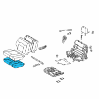 OEM 2017 Lexus LX570 Pad, NO.3 Seat Cushion, RH Diagram - 79335-60140