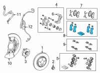 OEM 2022 Lexus NX250 Shim Kit, Anti Squeal, Front Diagram - 04945-48150