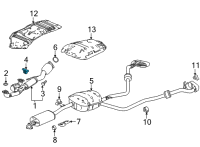 OEM 2022 Acura MDX Rubber, Exhaust Mounting Diagram - 18215-TYA-A11