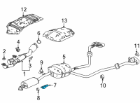 OEM 2022 Acura MDX Bracket Mounting, Exhaust Diagram - 18282-TYA-A00