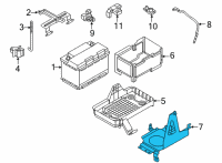 OEM Nissan Rogue Bracket-Battery Mounting Diagram - 64866-6RA0A