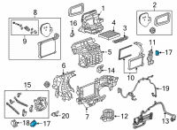 OEM 2022 GMC Yukon XL Temperature Door Actuator Diagram - 13547355