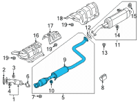 OEM 2022 Hyundai Elantra MUFFLER Complete-Center Diagram - 28600-AA510