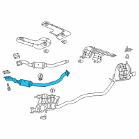 OEM 2019 Dodge Challenger Front Catalytic Converter And Pipe Diagram - 68038391AH