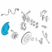 OEM 2014 Infiniti QX80 Front Brake-Backing Plate Dust Splash Shield Diagram - 41151-1LA0A