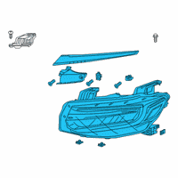 OEM Honda Insight Headlight Assembly, Passenger Side Diagram - 33100-TXM-A01