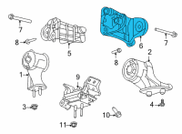 OEM 2022 Ford Bronco BRACKET - ENGINE SUPPORT Diagram - MB3Z-6029-A