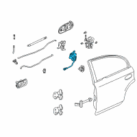 OEM 1998 Honda Civic Actuator Assembly, Right Rear Door Lock Diagram - 72615-S04-J02