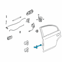 OEM 1997 Honda CR-V Checker, Left Rear Door Diagram - 72880-S01-A01