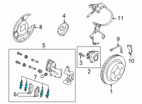 OEM 2021 Nissan Rogue Hardware Kit-Rear Disc Brake Pad Diagram - D4080-6RA0A