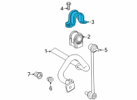 OEM 2018 Toyota Camry Stabilizer Bar Bracket Diagram - 48824-33040