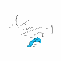 OEM 2001 Cadillac Seville Liner Asm-Front Wheelhouse Diagram - 25709816