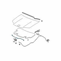 OEM 2003 Saturn Ion Rod Asm, Hood Hold Open Diagram - 22707685