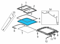 OEM 2022 Chevrolet Bolt EUV Glass Weatherstrip Diagram - 42673427