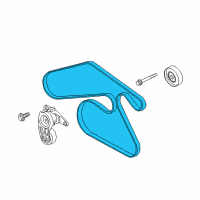 OEM 2009 Pontiac Torrent Belt, Water Pump & A/C Compressor & Generator & P/S Pump Diagram - 12584310