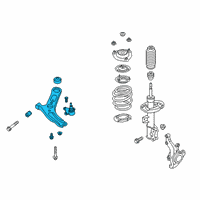 OEM Hyundai Veloster Arm Complete-Front Lower, RH Diagram - 54501-J3AA0