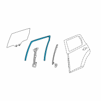 OEM 2010 Acura MDX Channel, Left Rear Door Run Diagram - 72775-STX-A01