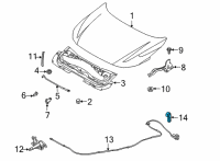 OEM 2021 Nissan Rogue Handle Assy-Hood Lock Control Diagram - 65622-6LB0A