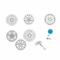 OEM 2015 Kia Sorento Wheel Hub Cap Assembly Diagram - 529603F600