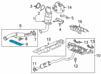 OEM 2022 Buick Envision Front Pipe Bracket Diagram - 23456223