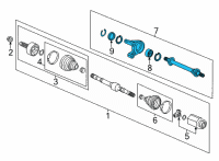 OEM Honda Shaft Assembly, Half Diagram - 44500-T2A-A10