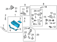 OEM Nissan Rogue BOX ASSY-CONSOLE, CENTER Diagram - 96910-6RB6D