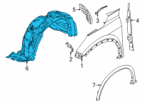 OEM Nissan Rogue Protector-Front Fender, RH Diagram - 63840-6RR0A