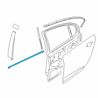 OEM 2014 Chevrolet SS Molding, Rear Side Door Window Belt Reveal Diagram - 92277518