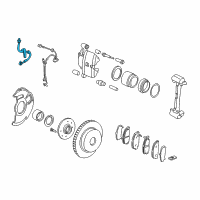 OEM 1999 Honda Civic Hose Set, Right Front Brake Diagram - 01464-S04-A01