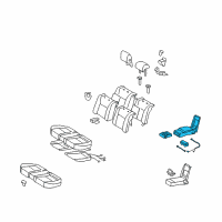 OEM Lexus Rear Seat Armrest Assembly, Center Diagram - 72830-50B90-A1