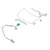 OEM 2012 Nissan Cube Cable Hood Lock Diagram - 65621-1FC0B