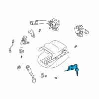 OEM 2000 Toyota Celica Cylinder & Keys Diagram - 69057-20480