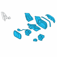 OEM 2009 Honda Civic Mirror Assembly, Driver Side Door (Silver Metallic) (R.C.) Diagram - 76250-SVA-A11ZF