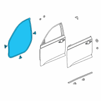 OEM 2018 Honda Accord Weatherstrip, L. FR. Door Diagram - 72350-TVA-A01