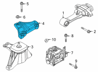 OEM 2021 Hyundai Santa Fe Bracket-Engine MTG Support Diagram - 21825-P4100